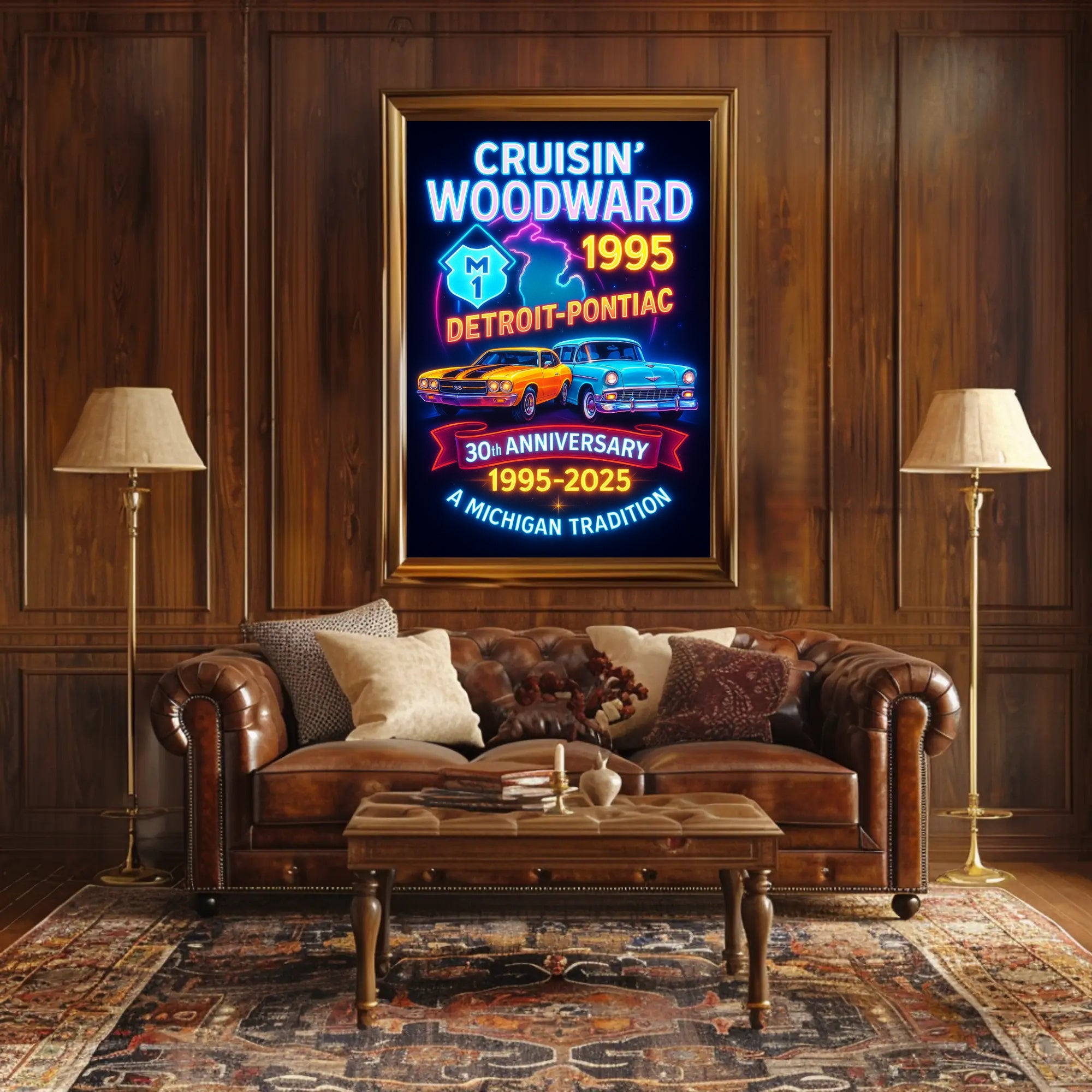 Cruisin Woodward Classic Car Poster