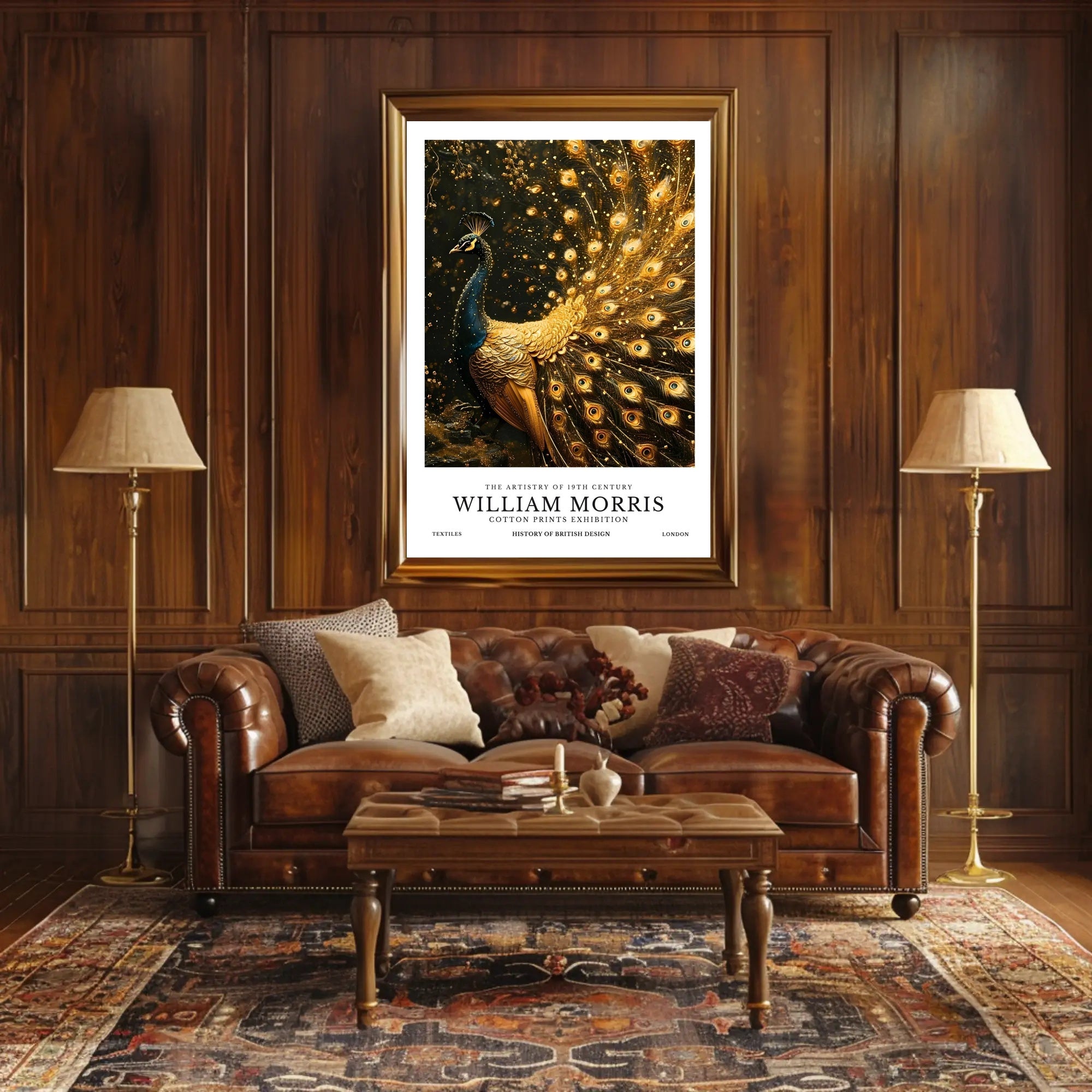 William Morris Peacock Design Cultural or Heritage Poster