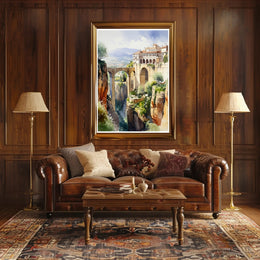 Serene Cliffside Retreat Poster PosterGoat