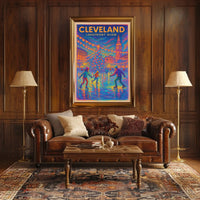 Cleveland Lakefront Glow Poster