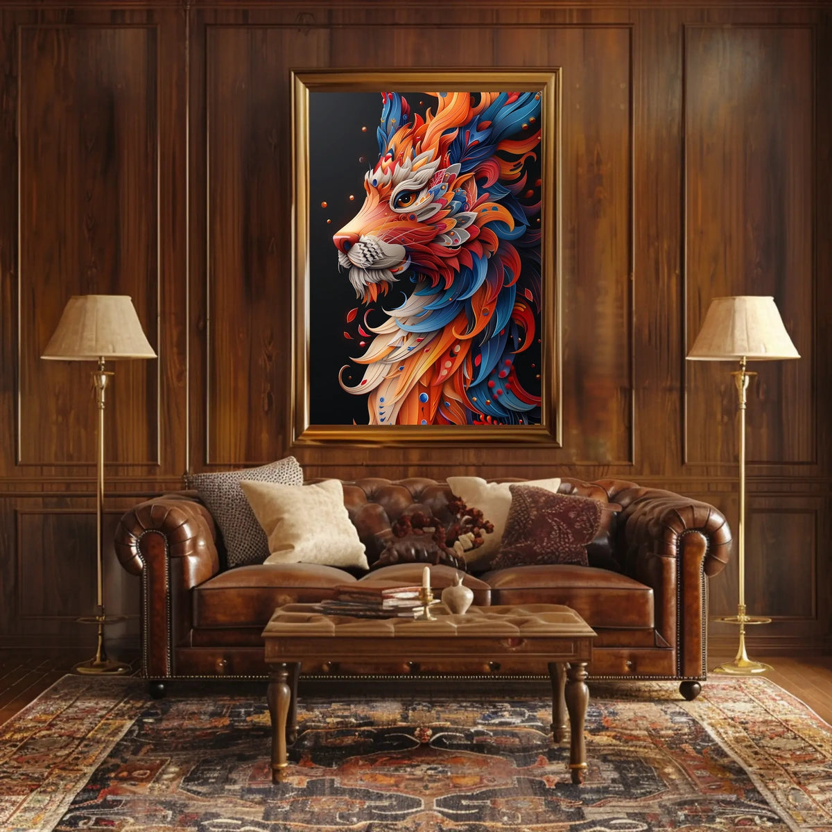 Vibrant Lion Art Poster