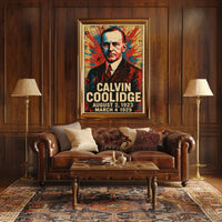 Calvin Coolidge 30th President of the United States Street Art Mashup Poster