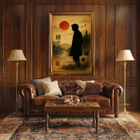 Silhouette at Sunset Art Print Wall Decor