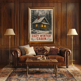 Cozy Winter Cabin Poster