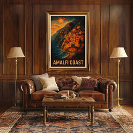 Amalfi Coast Poster Wall Art 18x24 Coastal Decor Gallery