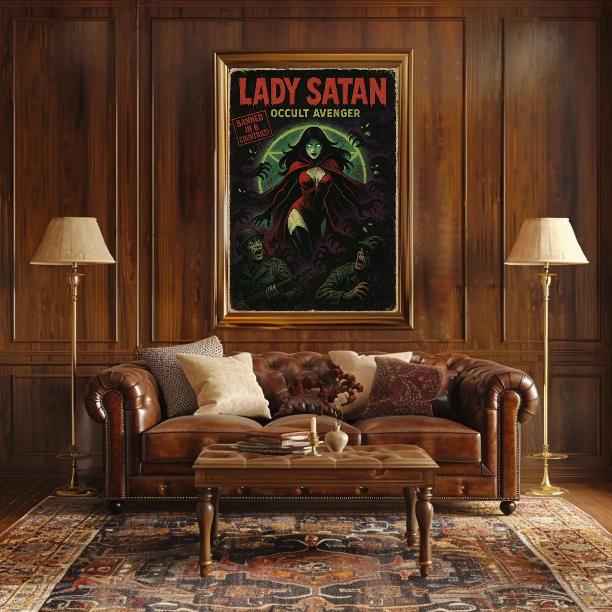 Lady Satan Occult Avenger Vintage Fantasy Mythology Poster