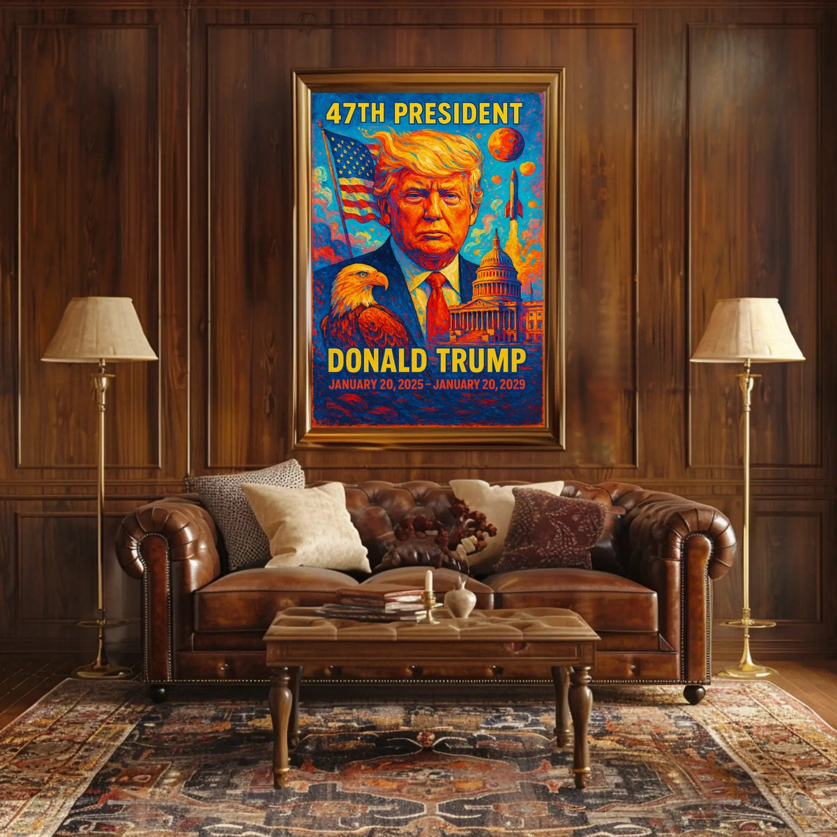 Donald Trump Torchbearer Liberty Patriotic Icon Pop Art Vibrant Leadership Poster