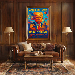 Donald Trump Torchbearer Liberty Patriotic Icon Pop Art Vibrant Leadership Poster