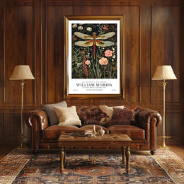 William Morris Dragonfly Textile Art Artistic Poster