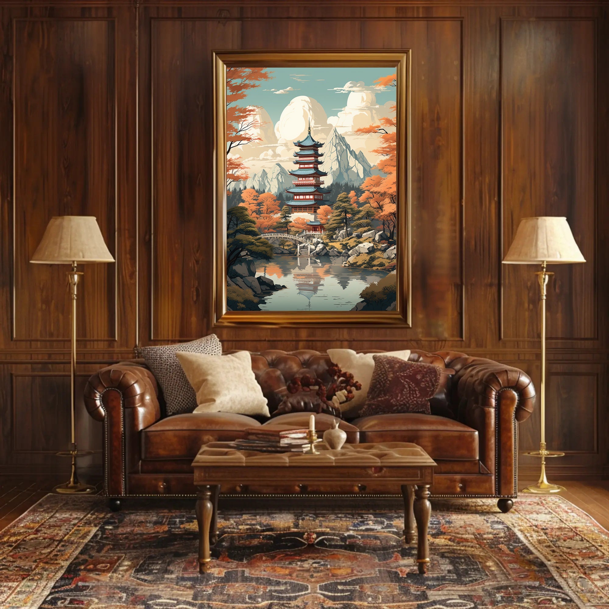 Tranquil Pagoda In Autumn Poster