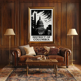 District of Columbia Capitol Silhouette Poster