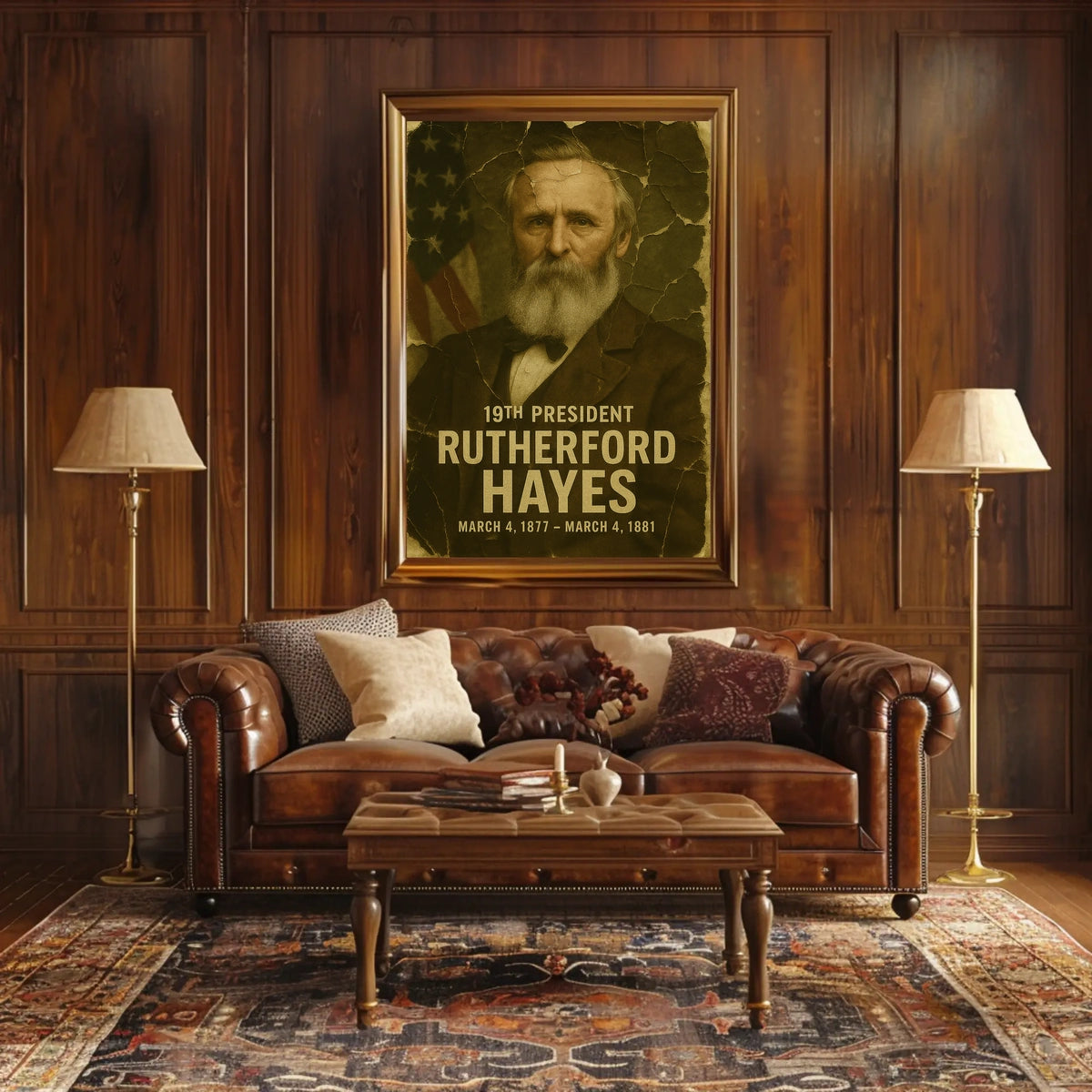 Rutherford B. Hayes 19th President of the United States Damaged Photograph Poster