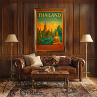 Thailand's Exotic Beauty Vintage Travel Poster
