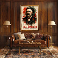 Chester Arthur Watercolor Art Print Presidential Poster