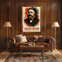 Chester Arthur Watercolor Art Print Presidential Poster