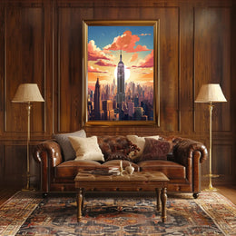 Sunset Over The Cityscape Poster