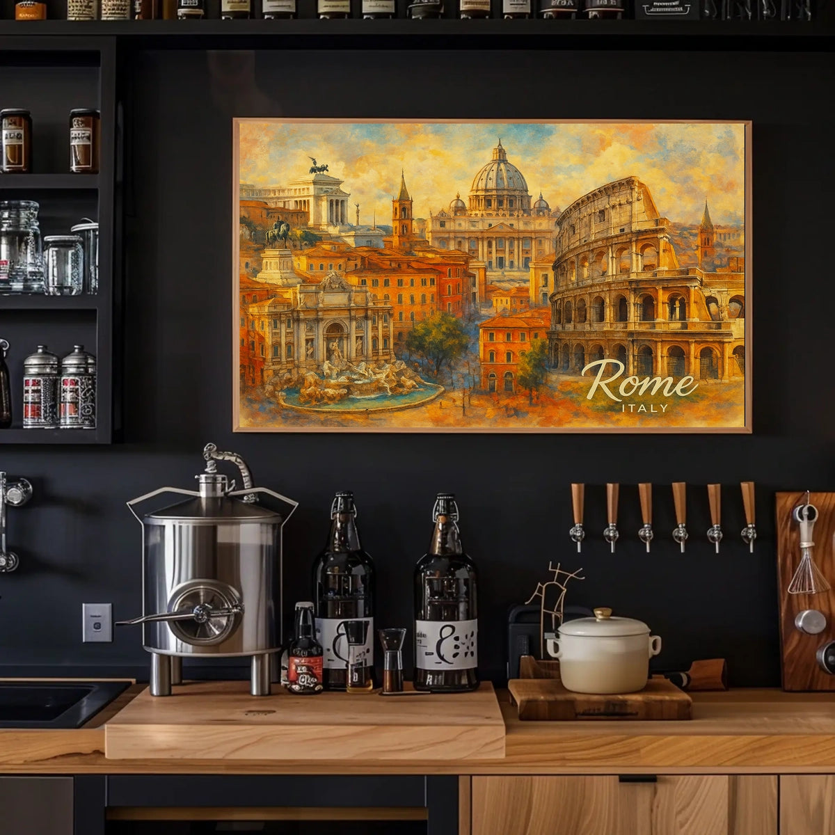 Rome Cityscape Watercolor Wanderlust Poster