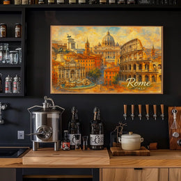 Rome Cityscape Watercolor Wanderlust Poster
