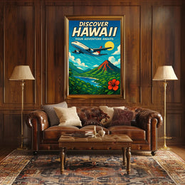 Discover Hawaii Travel Poster Art Print PosterGoat