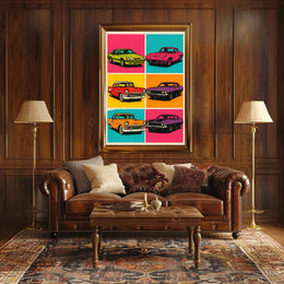 Pop Art Cars Poster PosterGoat
