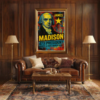James Madison 4th President of the United States Graffiti Pop Art Poster