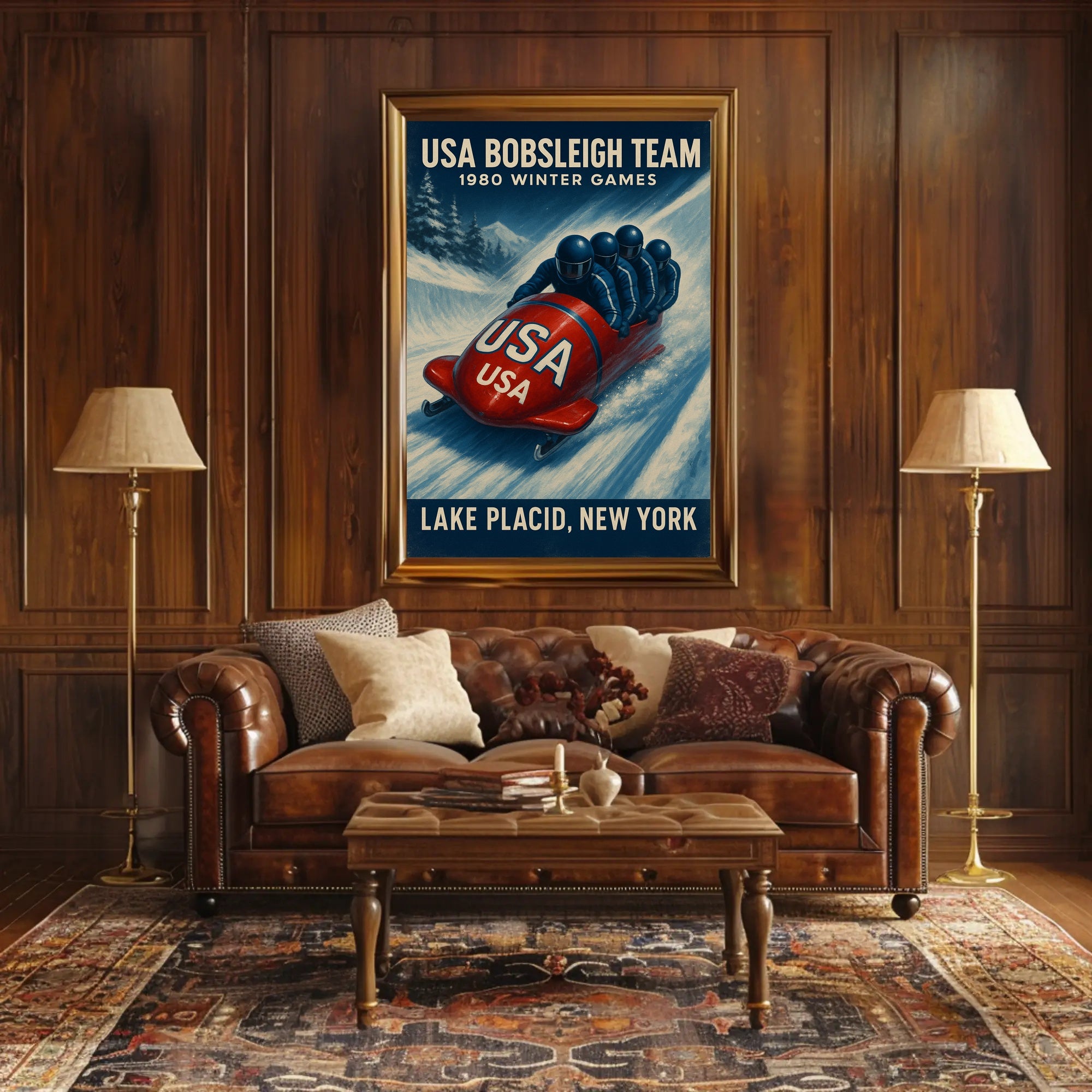 1980 Winter Games Usa Bobsleigh Team Poster