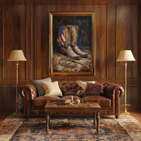 Vintage Worn Pair Of Cowboy Boots Still Life Poster