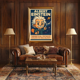 Einstein Portrait Vintage Science Inspiring Poster