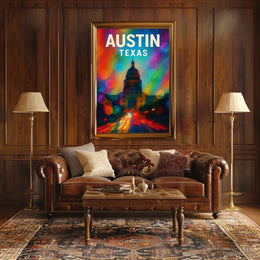 Austin, Texas Vibrant Cityscape Poster