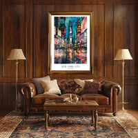 Vibrant Times Square Neon Lights Urban or Cityscape Poster PosterGoat