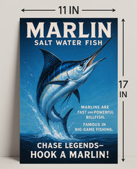 Marlin Saltwater Adventure Poster PosterGoat