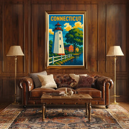 Connecticut Lighthouse Scene Poster