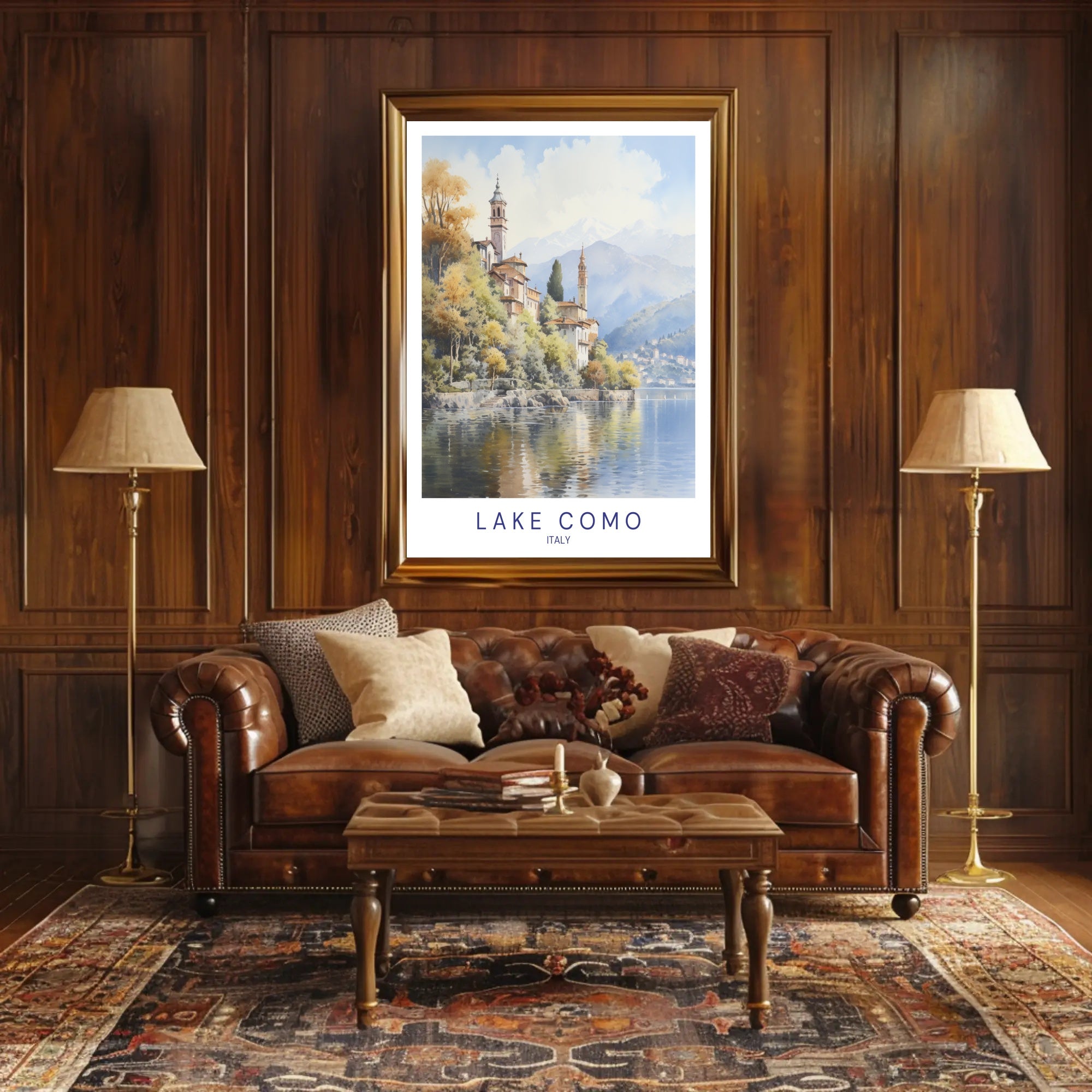 Tranquil Beauty of Lake Como Poster PosterGoat