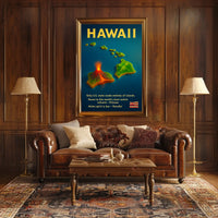 Hawaii Islands Volcano Infographic Poster: Vibrant & Educational