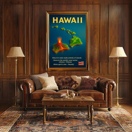 Hawaii Islands Volcano Infographic Poster: Vibrant & Educational