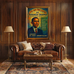 Barack Obama Presidential Portrait Commemorative Historical Poster