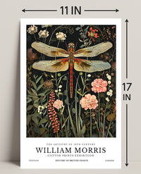William Morris Dragonfly Textile Art Artistic Poster
