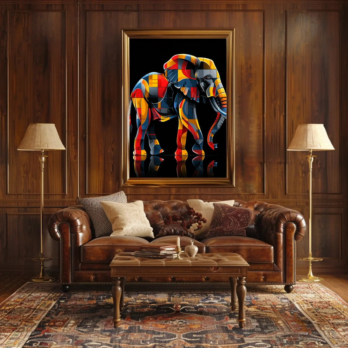Vibrant Elephant Mosaic Poster
