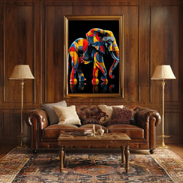 Vibrant Elephant Mosaic Poster