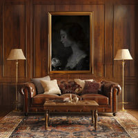 Serene Vintage Woman Art with Romantic Era Touch - Artistic Poster PosterGoat