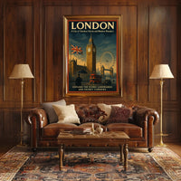 London's Iconic Landmarks Vintage Travel Poster Art