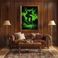 Dynamic Skateboarder Performing Trick Sports Poster