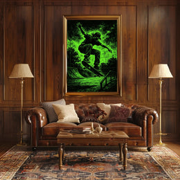 Dynamic Skateboarder Performing Trick Sports Poster