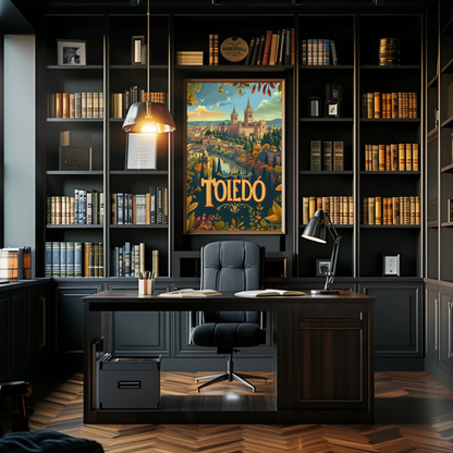Toledo Autumn View Medieval City Travel Poster