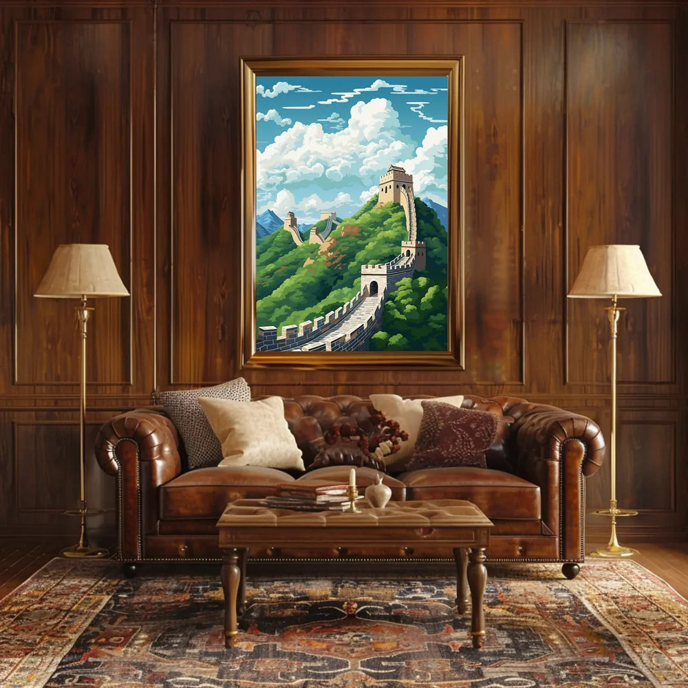Great Wall of China Artistic Travel Poster