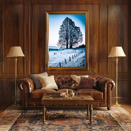 Majestic Winter Tree Scenic Landscape Art Poster