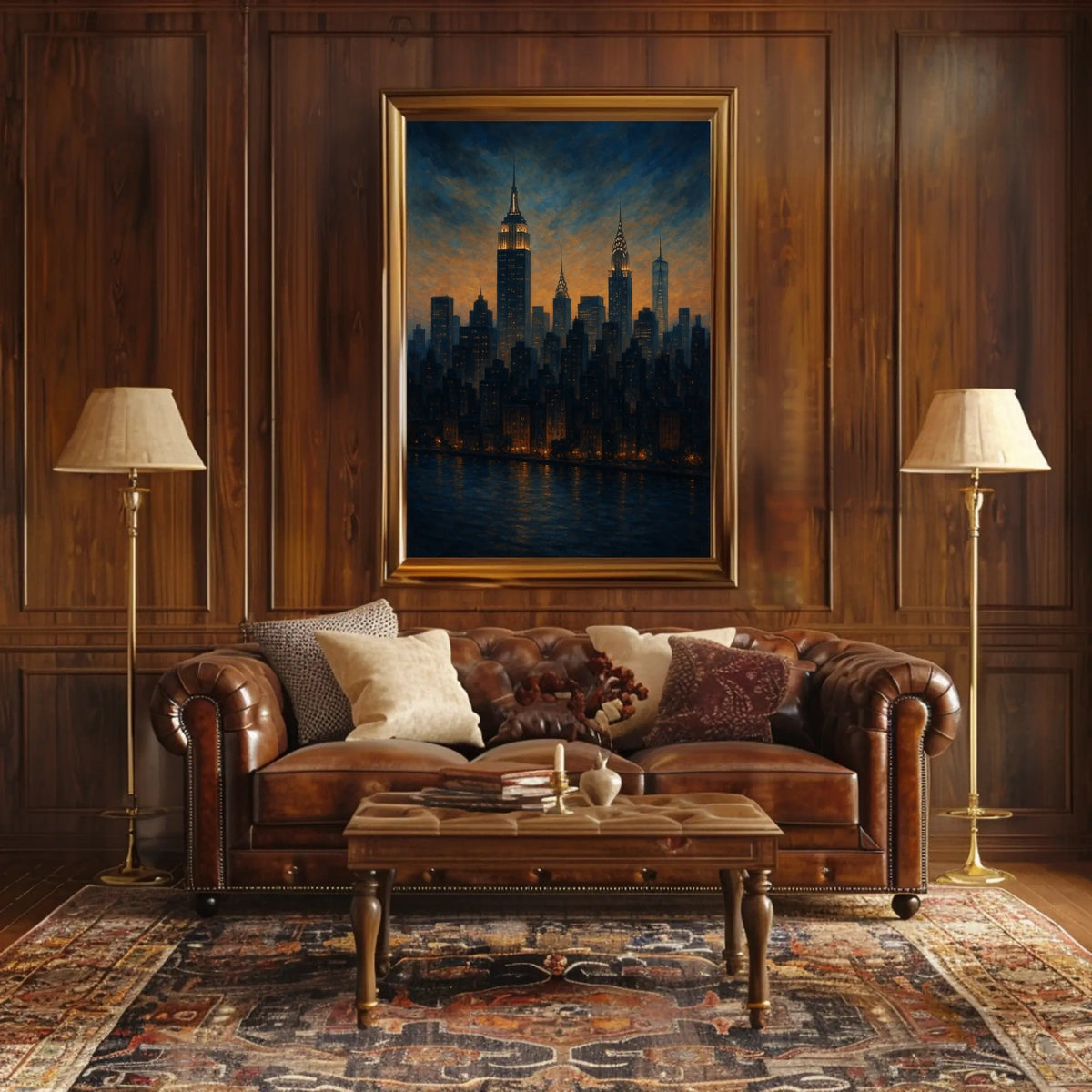 New York City Skyline Poster Impressionist Wall Art