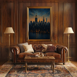New York City Skyline Poster Impressionist Wall Art