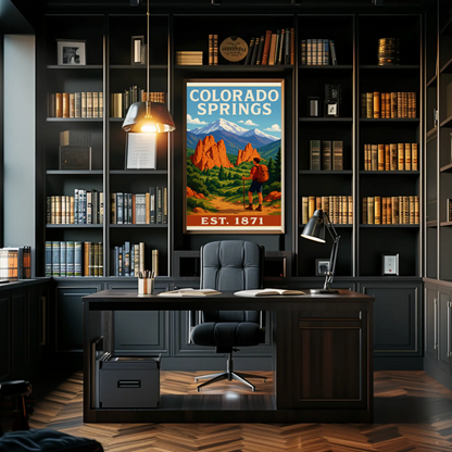 Colorado Springs Red Rocks Hiking Est 1871 Travel Poster