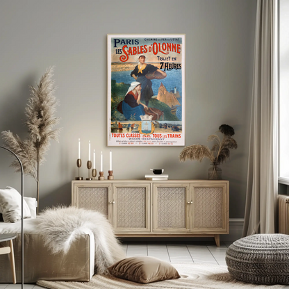 Paris Arc De Triomphe View Vintage Travel Poster